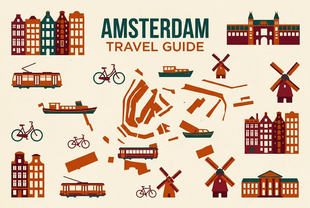 illustrated map of amsterdam highlights for Guinness World Records Museum Copenhagen: Worth It?, guinness world records museum copenhagen