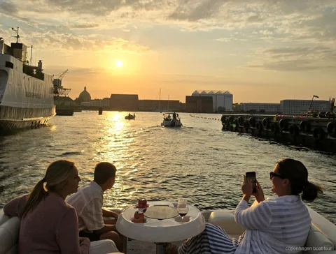 Privater Kapitän und Guide steuern die Kopenhagen private geführte Bootstour durch den Hafen